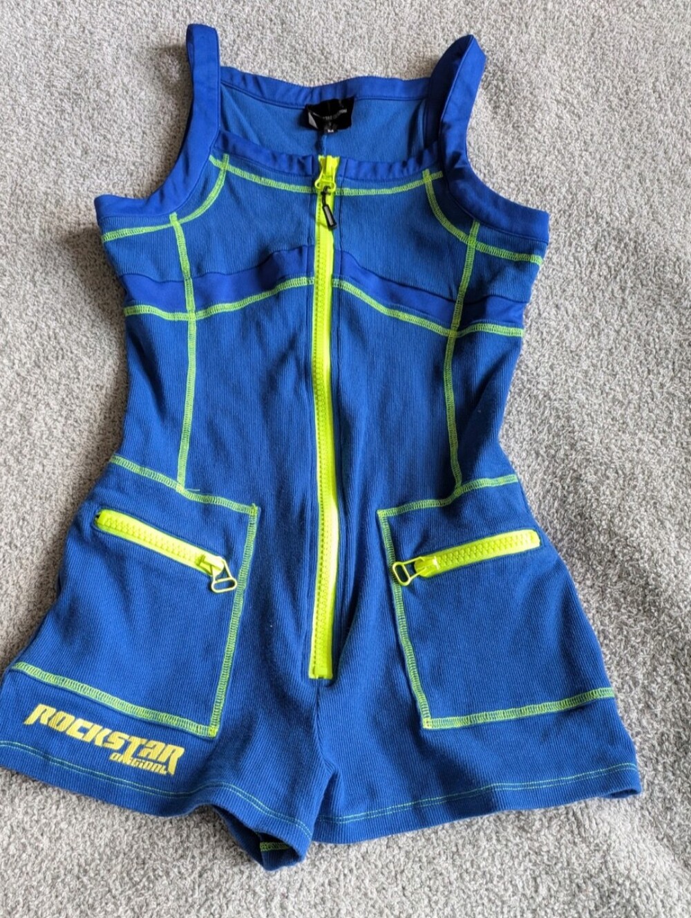 🌼B2G1🌼 Rockstar Original Blue Neon-Trim Romper